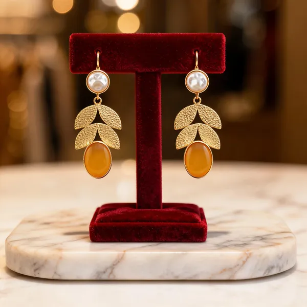 Gold_Tone_Brass_Leaf_Drop_Earrings_For_Women