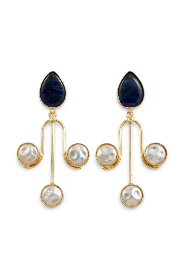 Blue_Gold_Tone_Statement_Drop_Earrings_for_Women