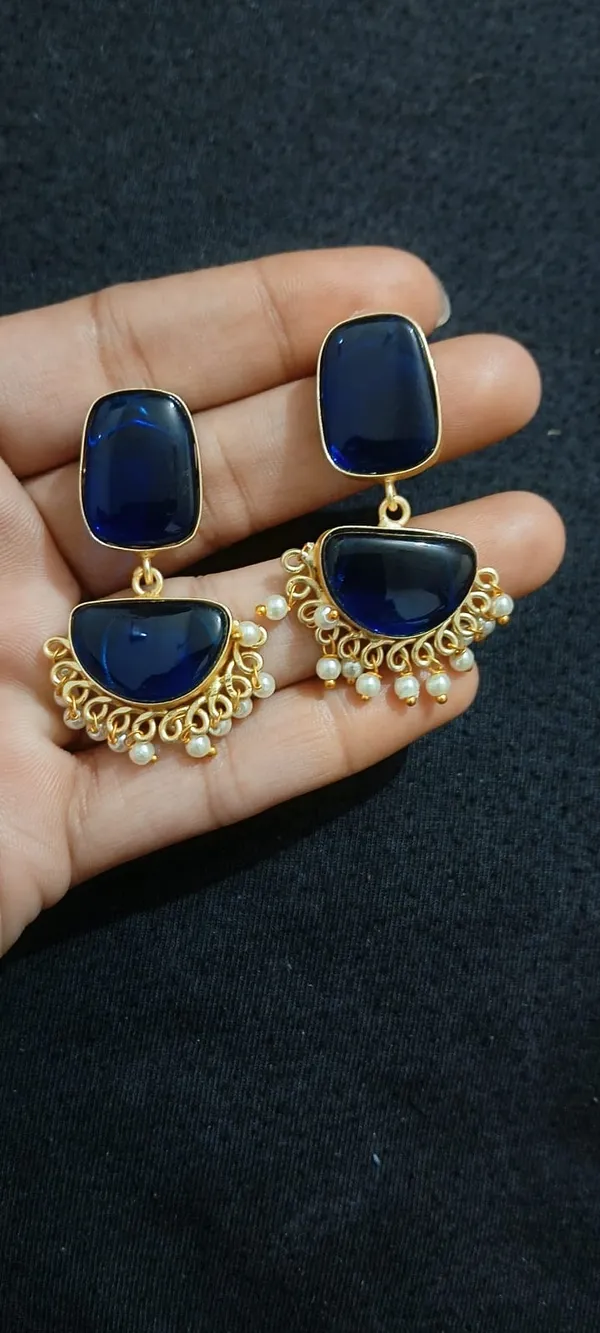 Blue_Gold_Tone_Pearl_Drop_Statement_Earrings_for_Women