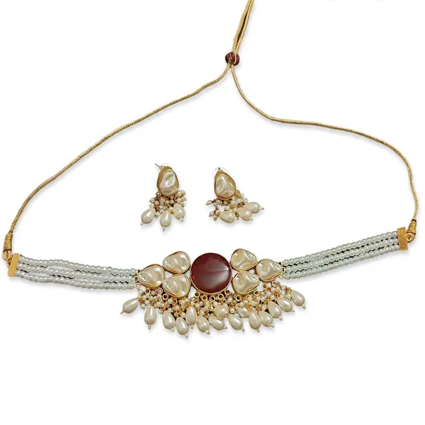 Gold_Tone_Pearl_Choker_Necklace_Set_for_Women
