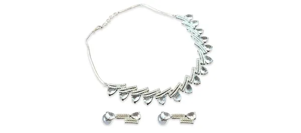 Silver-Tone_Teardrop_Necklace_And_Earrings_Set_for_Women