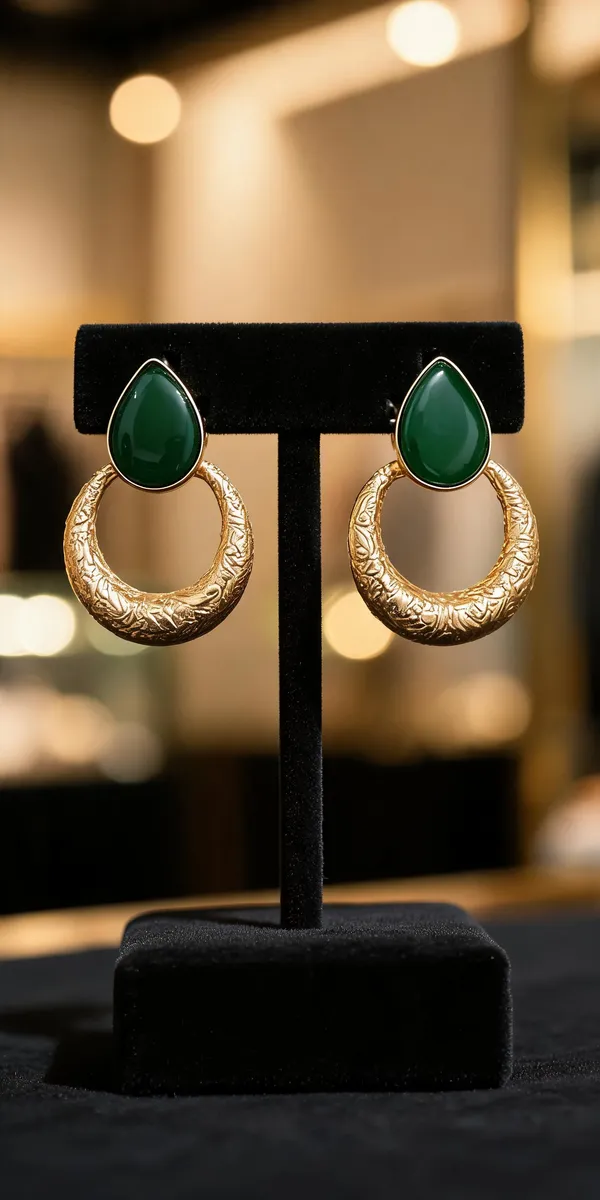 Green_And_Gold_Brass_Stone_Drop_Earrings_For_Women