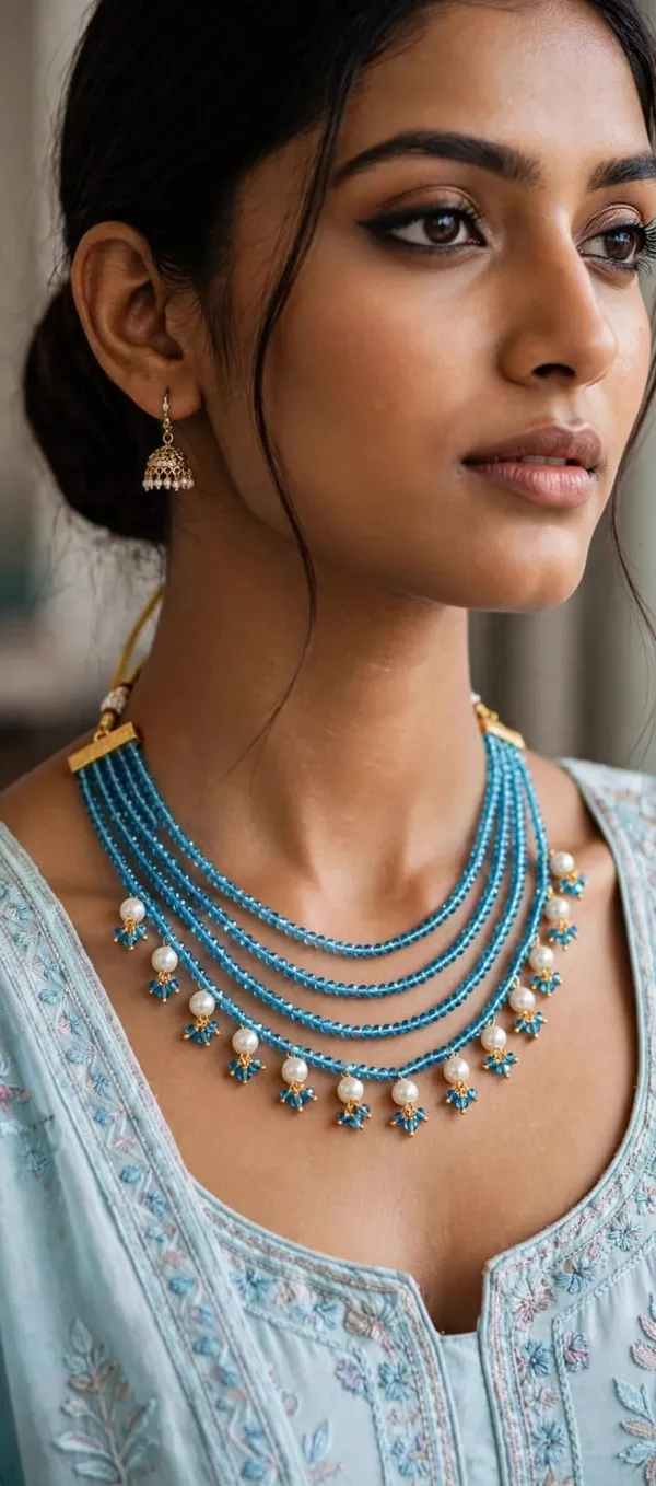 Blue_Beaded_Layered_Necklace_for_Women