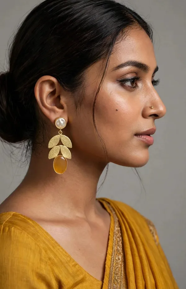 Gold_Tone_Leaf_Drop_Earrings_for_Women
