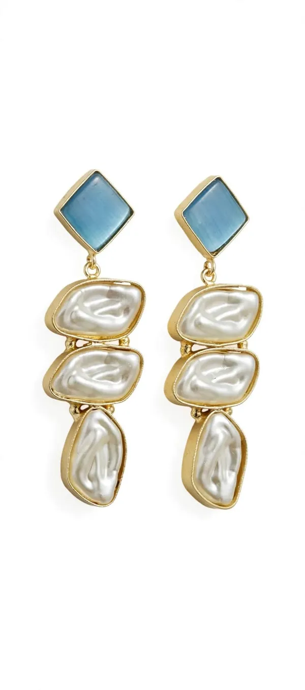 Gold_Tone_Blue_Pearl_Drop_Earrings_for_Women