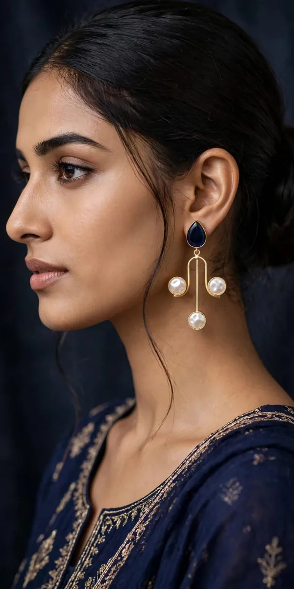 Blue_Gold_Tone_Statement_Drop_Earrings_for_Women
