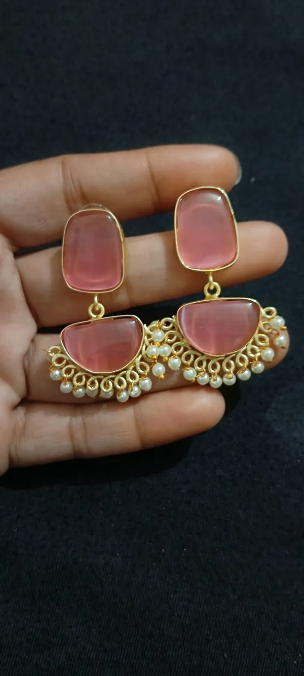 Pink_Gold_Tone_Pearl_Drop_Earrings