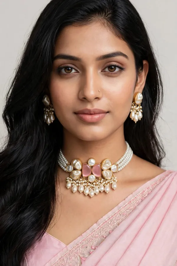 Gold_Tone_Pearl_Choker_Necklace_Set_for_Women