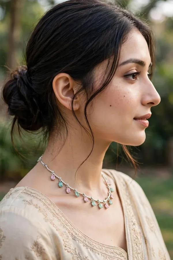Silver-Tone_Multicolour_Stone_Necklace_Set_for_Women