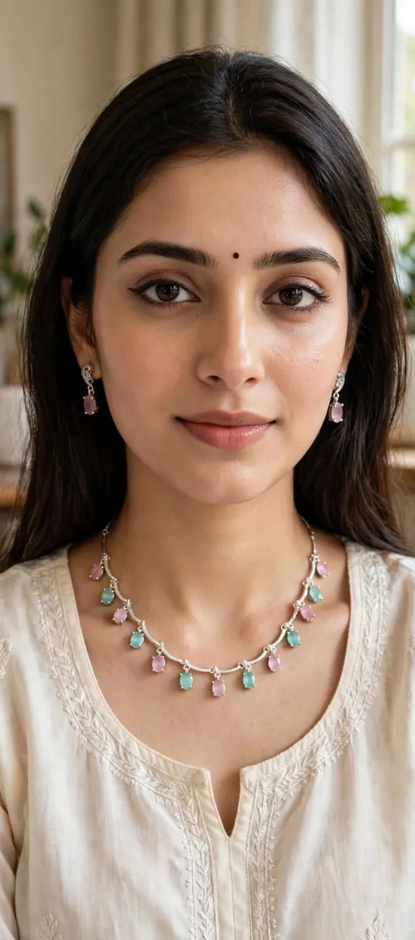 Silver-Tone_Multicolour_Stone_Necklace_Set_for_Women