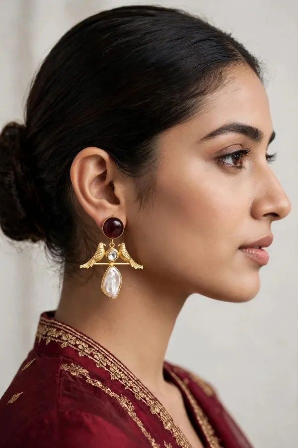 Gold_Tone_Bird_Motif_Drop_Earrings_for_Women