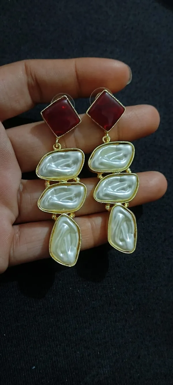 Gold_Tone_Red_White_Statement_Drop_Earrings_for_Women