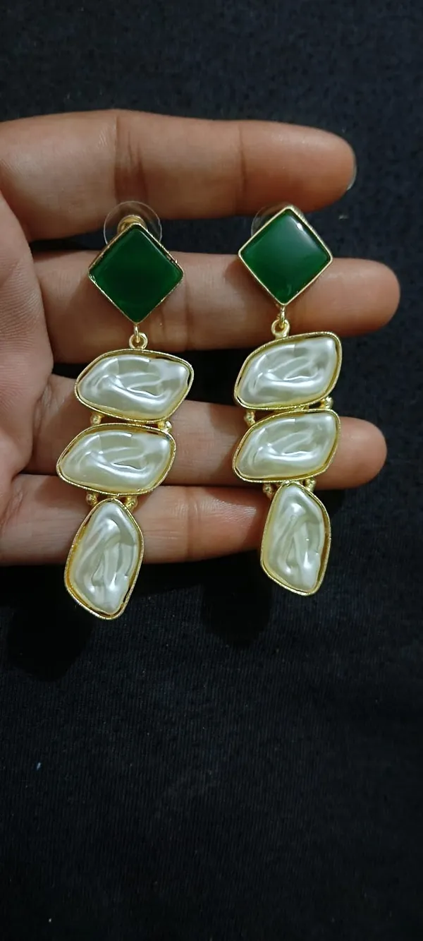 Green_Pearl_Drop_Earrings_for_Women
