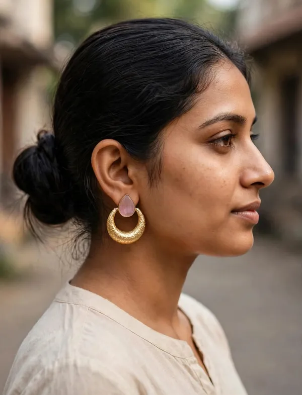 Gold_Tone_Textured_Hoop_Earrings_for_Women
