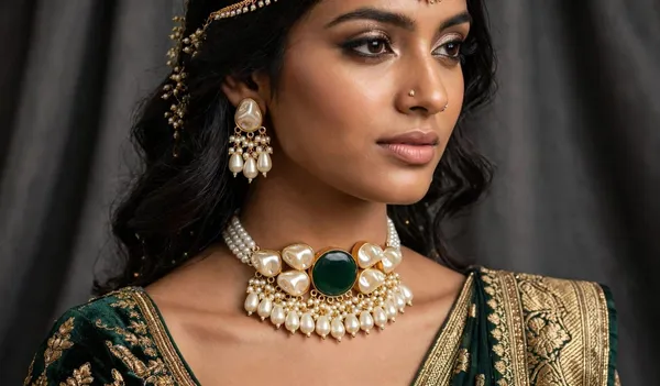 Gold_Tone_Pearl_Green_Stone_Necklace_Set_for_Women