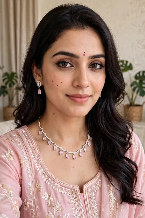 Pink_Stone_Silver-Tone_Necklace_Set_for_Women