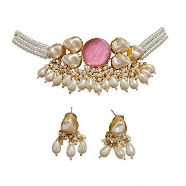Pink_Pearl_Choker_Necklace_Set_for_Women