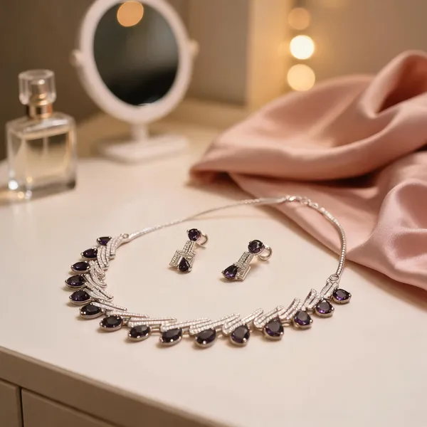 Silver_And_Purple_Stone_Brass_Necklace_Set_For_Women