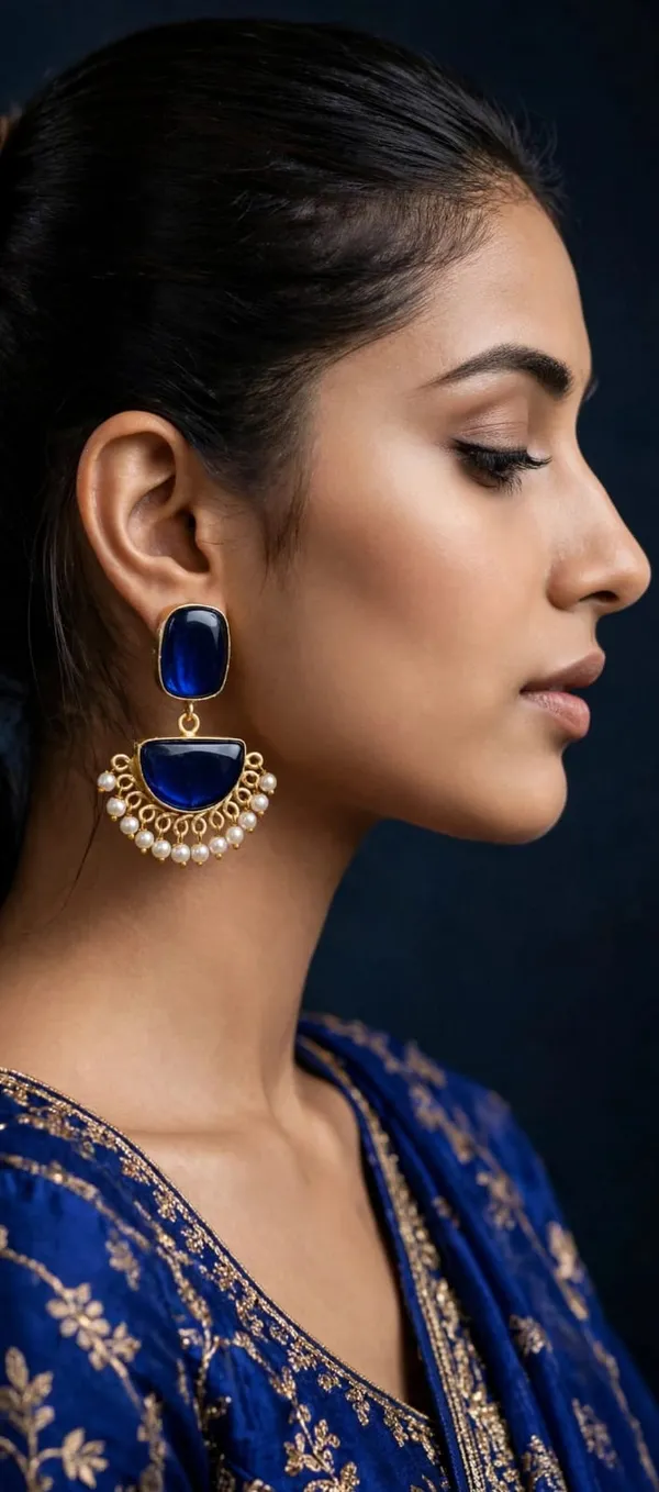 Blue_Gold_Tone_Pearl_Drop_Statement_Earrings_for_Women