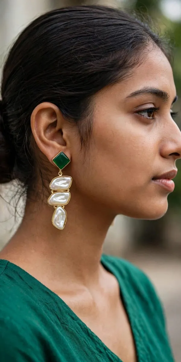 Green_Pearl_Drop_Earrings_for_Women