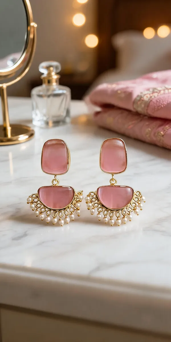Pink_And_Gold_Brass_Pearl_Drop_Earrings_For_Women