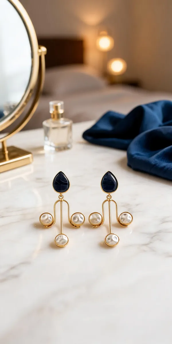 Blue_And_Gold_Brass_Statement_Drop_Earrings_For_Women