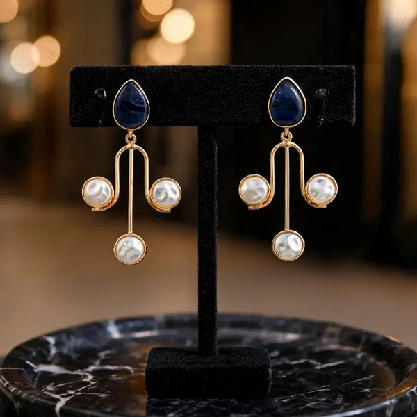 Blue_And_Gold_Brass_Statement_Drop_Earrings_For_Women