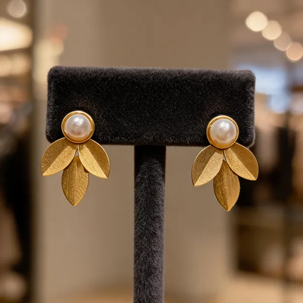 Gold_Brass_Pearl_Leaf_Drop_Earrings_For_Women