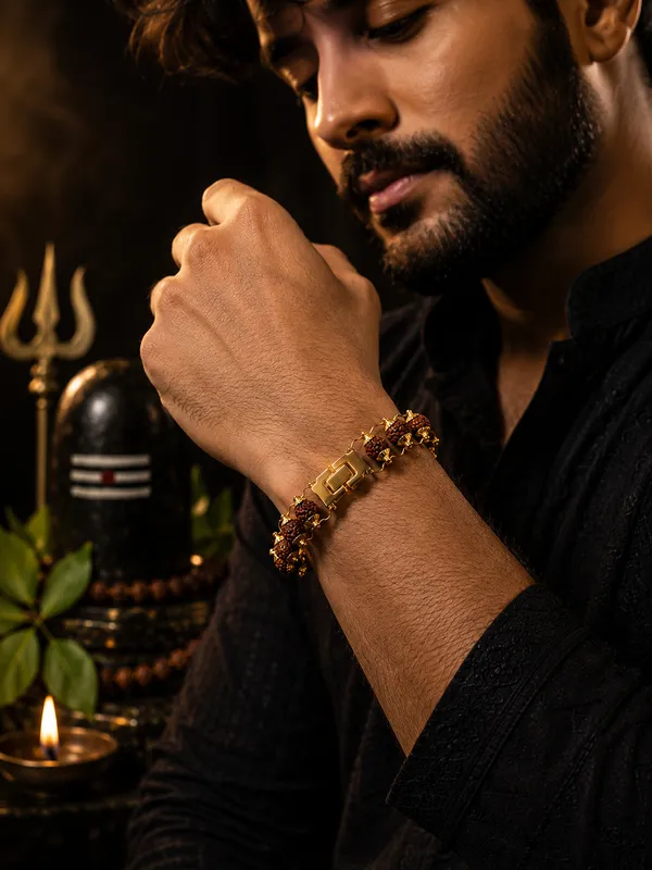 Brown_Alloy_Beaded_Bracelet_For_Men