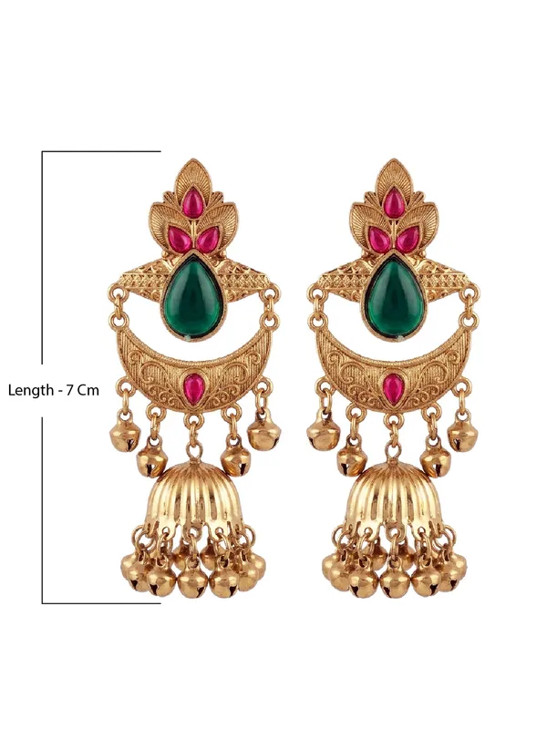Gold_Alloy_Floral_Teardrop_Stone_Jhumka_Earrings_For_Women