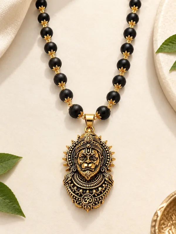 Black_Alloy_Karungali_Bead_Hanuman_Pendant_Mala_For_Men