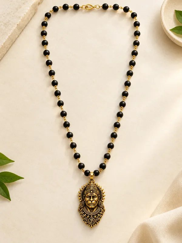 Black_Alloy_Karungali_Bead_Hanuman_Pendant_Mala_For_Men