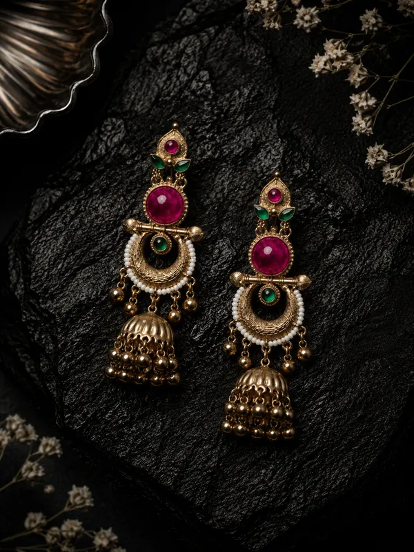 Gold_Alloy_Traditional_Stone_Studded_Jhumka_Earrings_For_Women