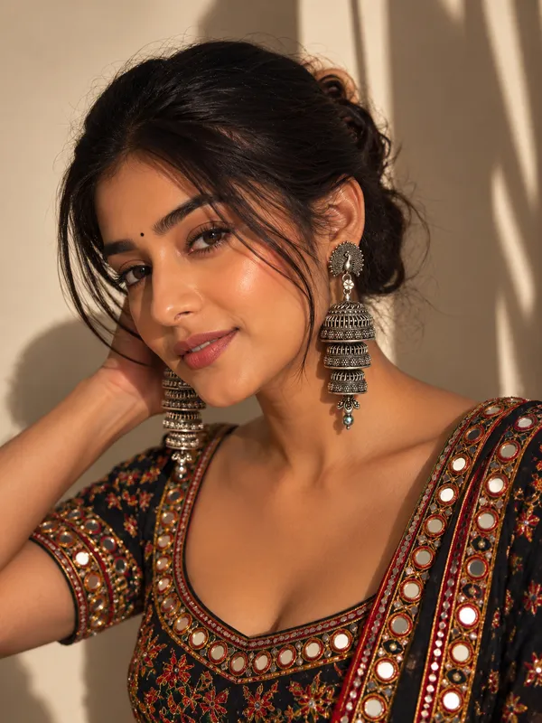 Silver_Oxidized_Alloy_Peacock_Motif_Jhumka_Earrings_For_Women