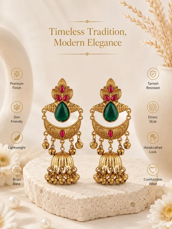 Gold_Alloy_Floral_Teardrop_Stone_Jhumka_Earrings_For_Women