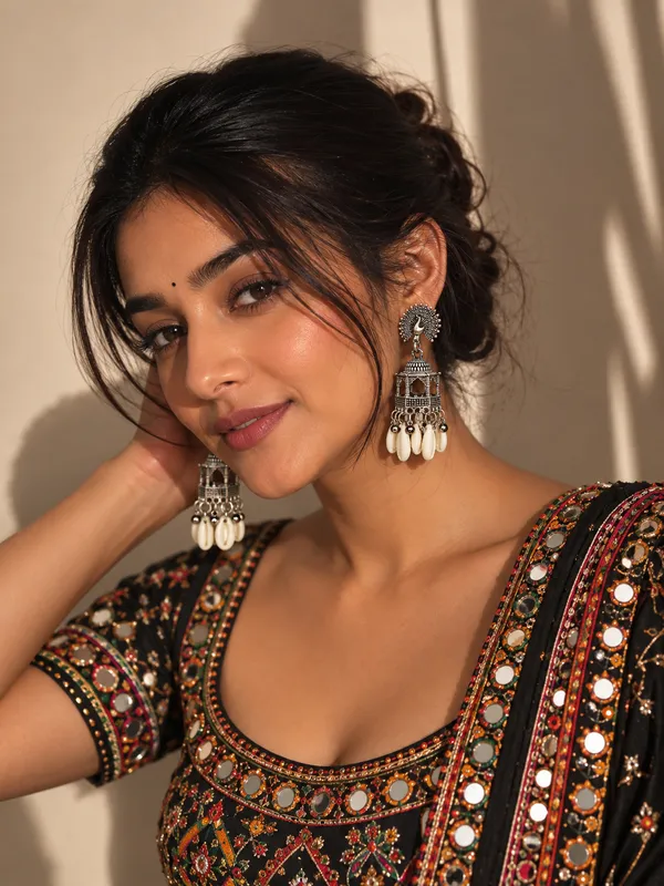 Silver_Oxidized_Alloy_Peacock_Shell_Jhumka_Earrings_For_Women