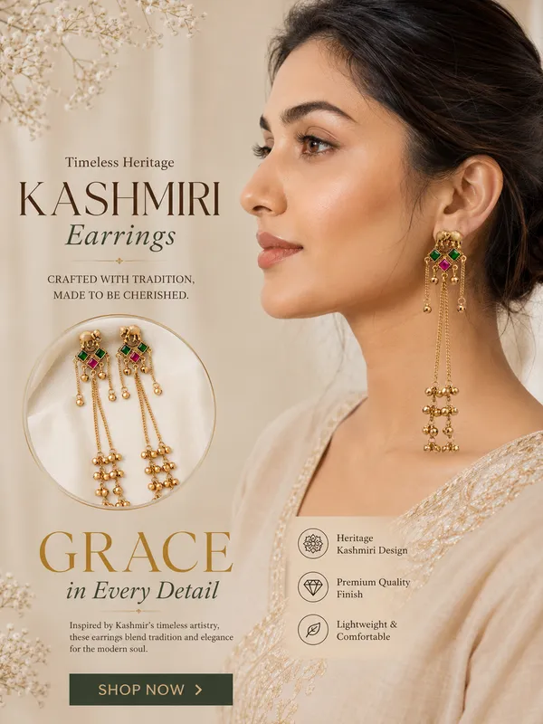 Green_Pink_Alloy_Kashmiri_Stone_Long_Drop_Earrings_For_Women