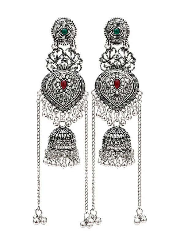 Silver_Oxidized_Alloy_Classic_Jhumka_Earrings_For_Women