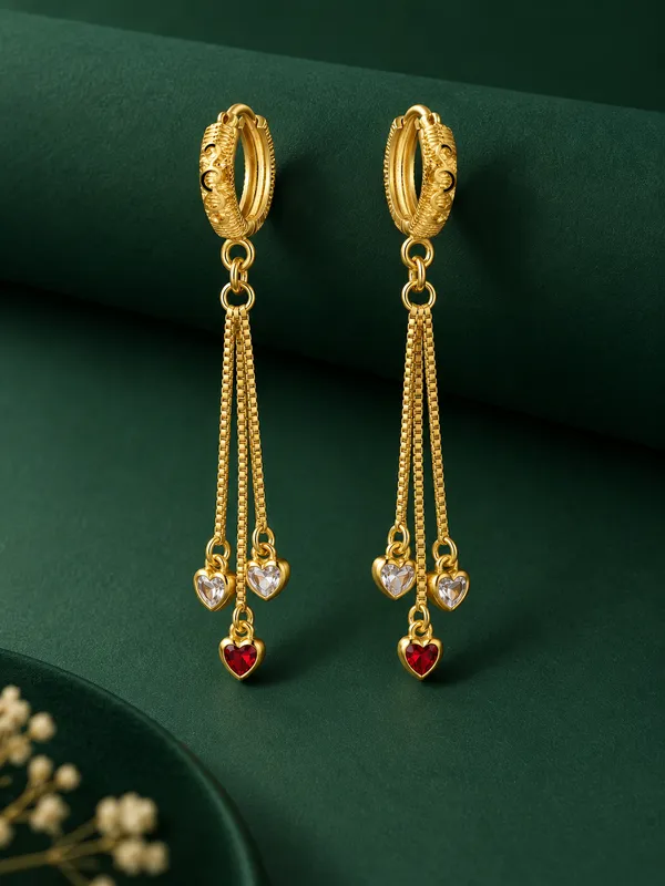 Gold_Alloy_Heart_Crystal_Statement_Drop_Earrings_For_Women