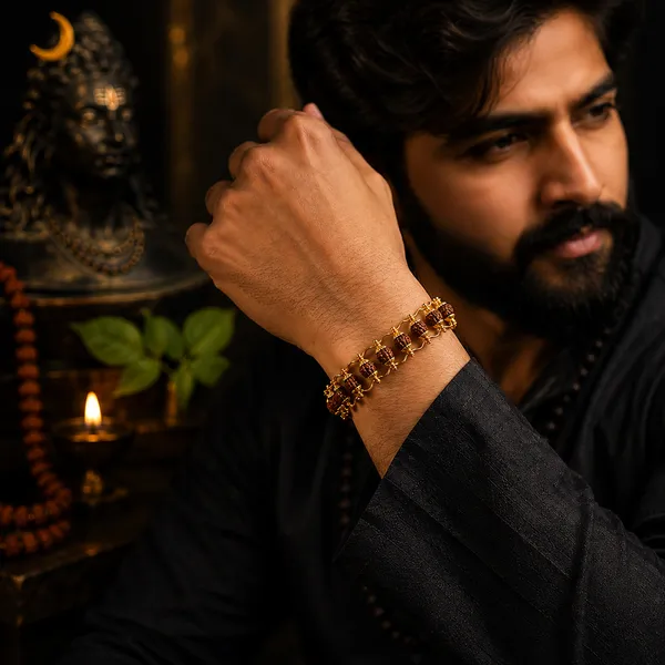 Brown_Alloy_Beaded_Bracelet_For_Men
