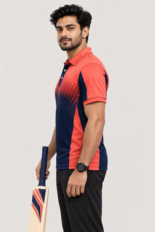 Coral_Polyester_Polo_T-Shirt_For_Men