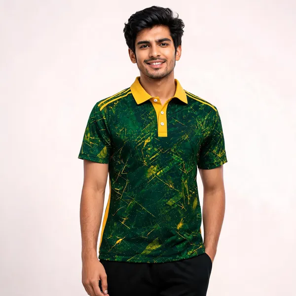 Green_Polyester_Polo_T-Shirt_For_Men