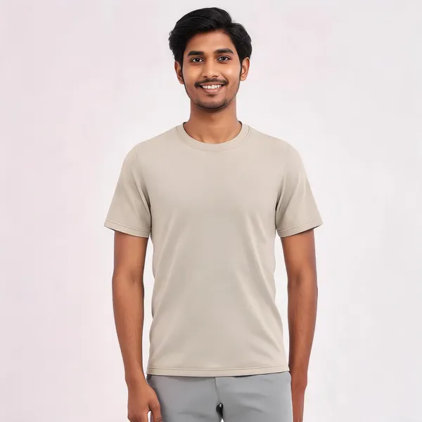 Beige_Cotton_Biowash_T-Shirt_For_Men