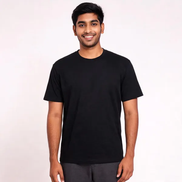 Black_Cotton_Biowash_T-Shirt_For_Men