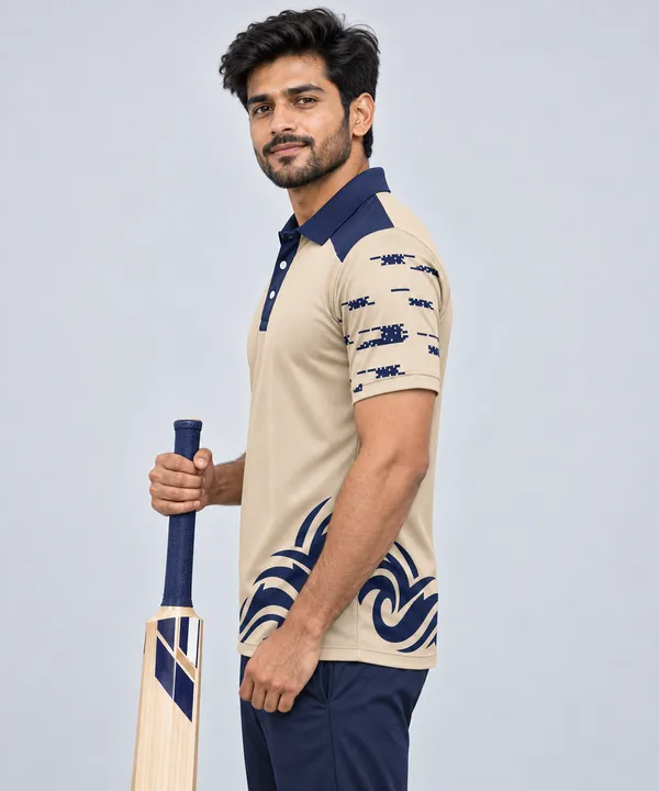 Beige_Polyester_Polo_T-Shirt_For_Men