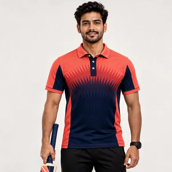 Coral_Polyester_Polo_T-Shirt_For_Men