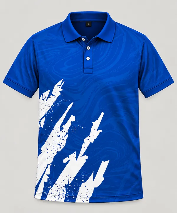 Blue_Polyester_Polo_T-Shirt_For_Men