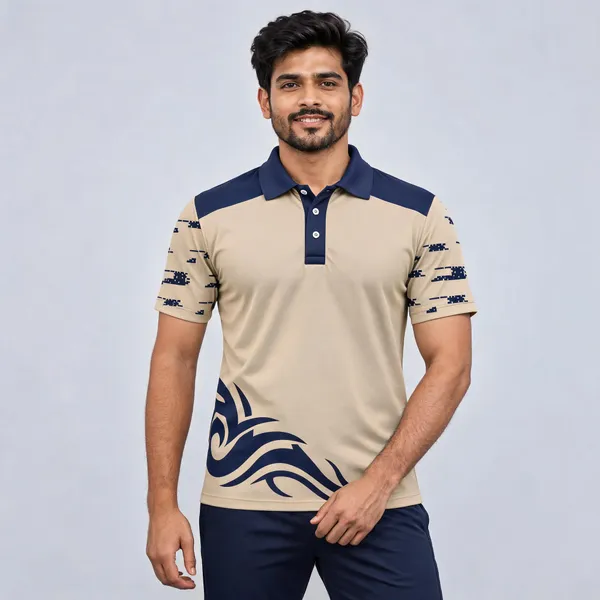 Beige_Polyester_Polo_T-Shirt_For_Men