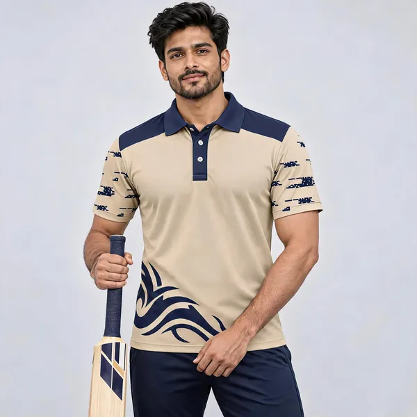 Beige_Polyester_Polo_T-Shirt_For_Men