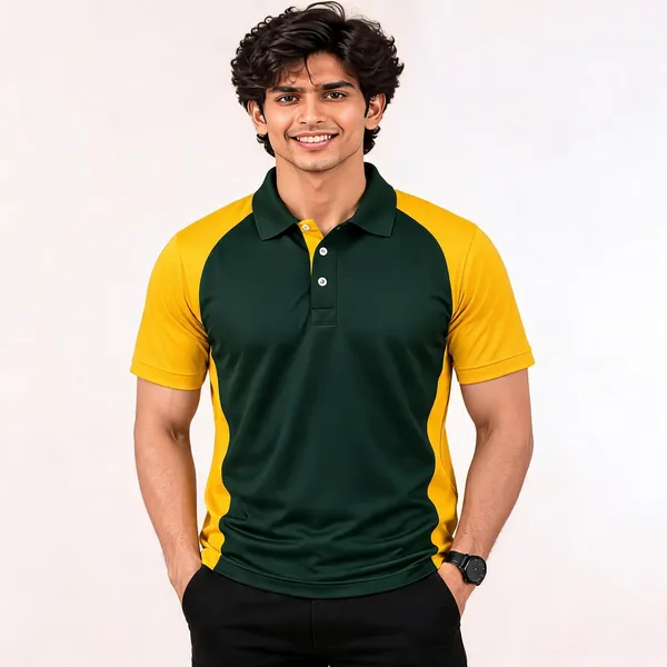 Green_Polyester_Polo_T-Shirt_For_Men